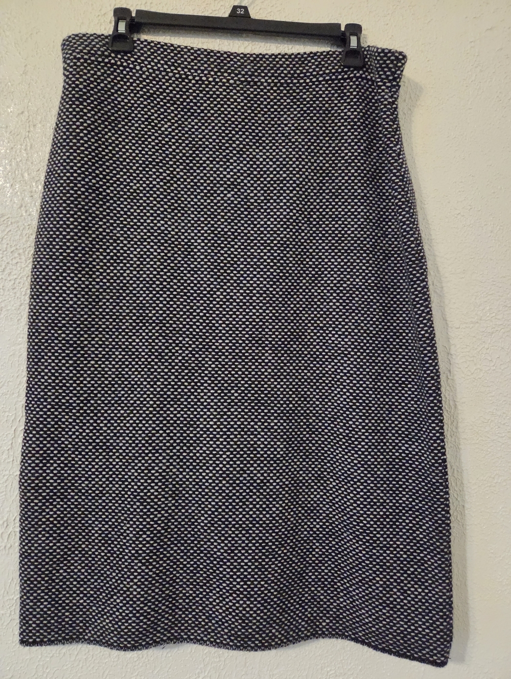 Talbots Black and White Wool Textured Knit Skirt